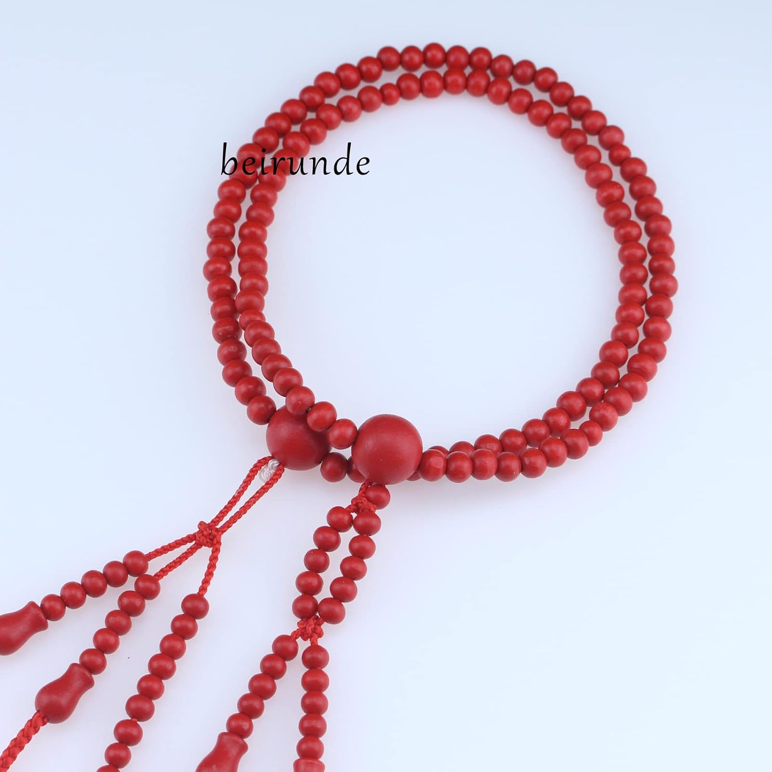 Japanese Soka Gakkai SGI Juzu Red Wood Beads Nichiren Buddhism Prayer Beads