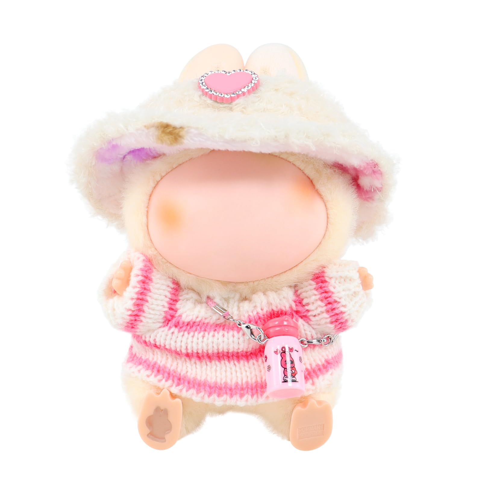 Clothing for 17 cm La bubu Plush, Doll Clothes for La Bubu, Cuddly Toy Clothing Outfit Only Clothing Accessories for 17 cm Plush Pullover Hoodie Clothing DIY Children's Gifts (Stripes)