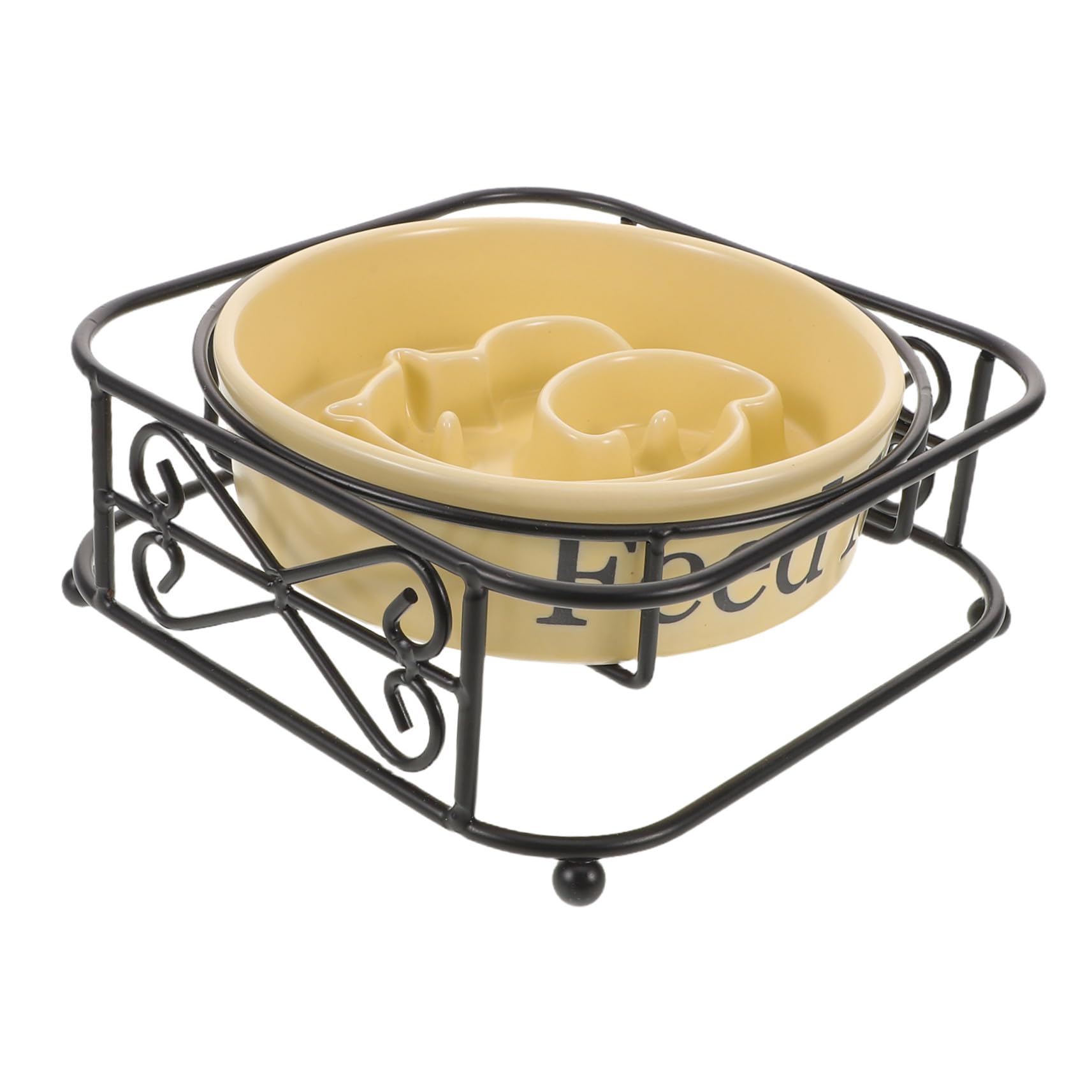 SHINEOFI Ciotola Ceramica Slow Feeder per Cani e Gatti di Taglia Piccola e Media Ciotola Elevata con Supporto Anti-ingozzo Design Igienico e Facile da Pulire per Alimentazione Sana e