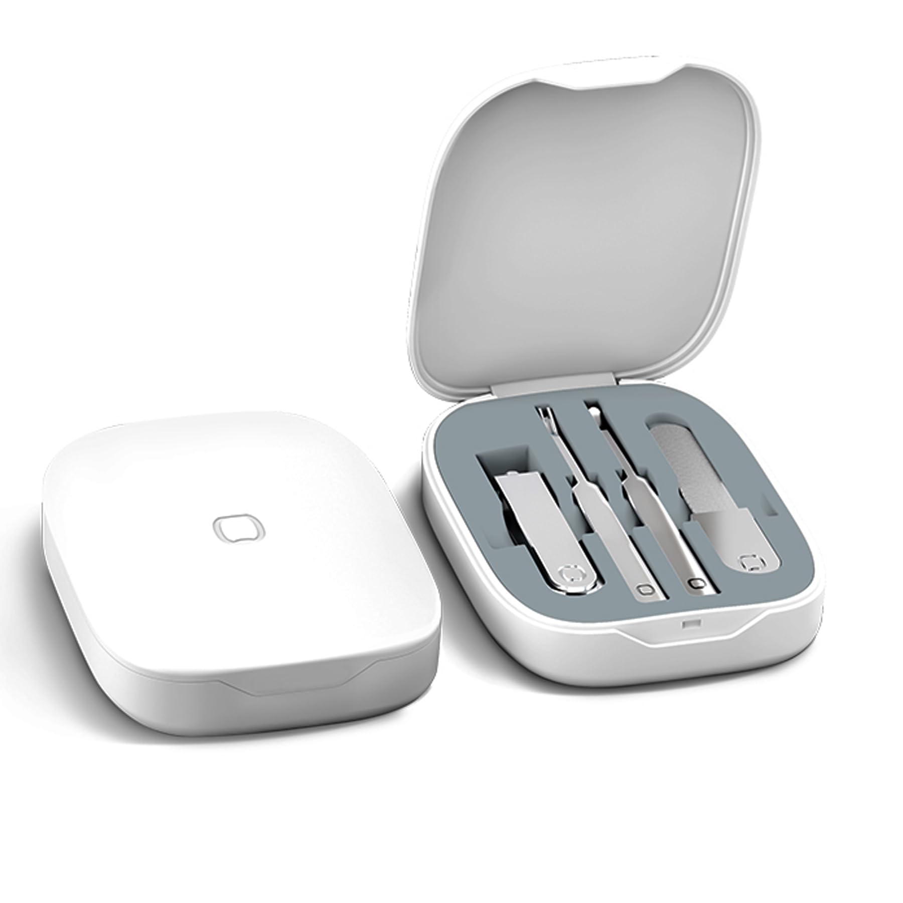 4-in-1 Nail Care Set with Storage Case - Stainless Steel Nail Clippers, Cuticle Fork, Ear Pick, and Nail File - Travel Nail Cutter Kit for Men and