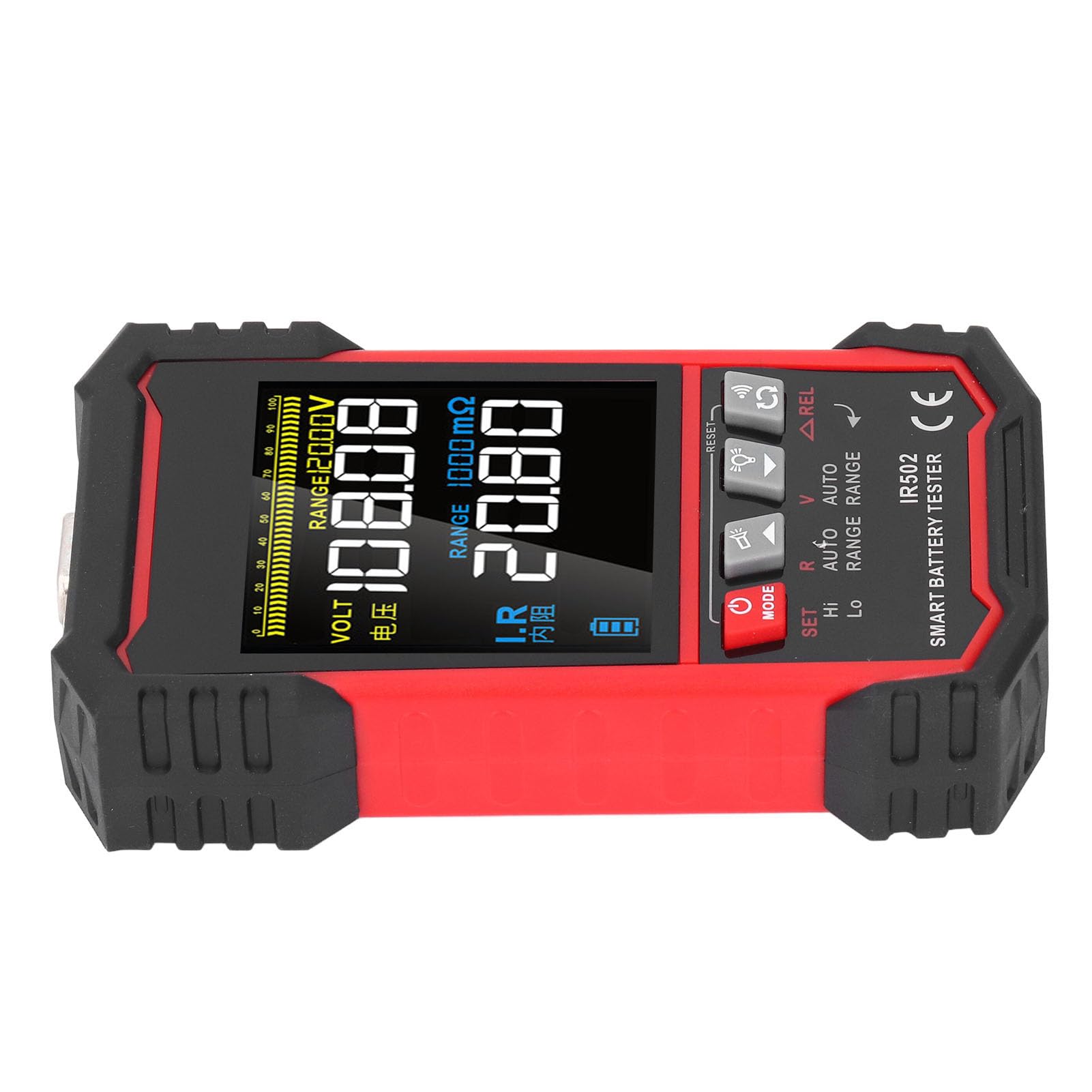 Ejoyous Wewnętrzny Tester Rezystancji Akumulatora ABS Kelvin 4-przewodowy Tester Rezystancji Akumulatora 0,000 mΩ do 500 Ω i ±120 V TN LCD z Automatycznym Przełączaniem dla Techników Sprawdzających