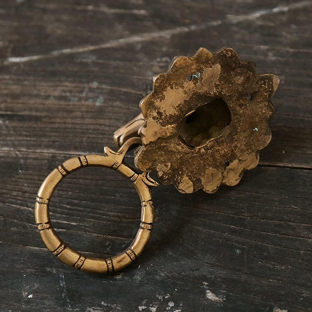 Elephant Brass Door Knockers Door Handle Pull Ring Door knockers for Front Door Antique Brass (Brass 15 * 8cm)