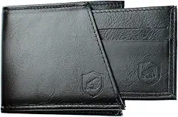 Carteira Masculina em Couro 100% Animal com Porta Cartão Removível e 6 Compartimentos + Espaço para Notas, 3 anos de Garantia, Dinamic Preta