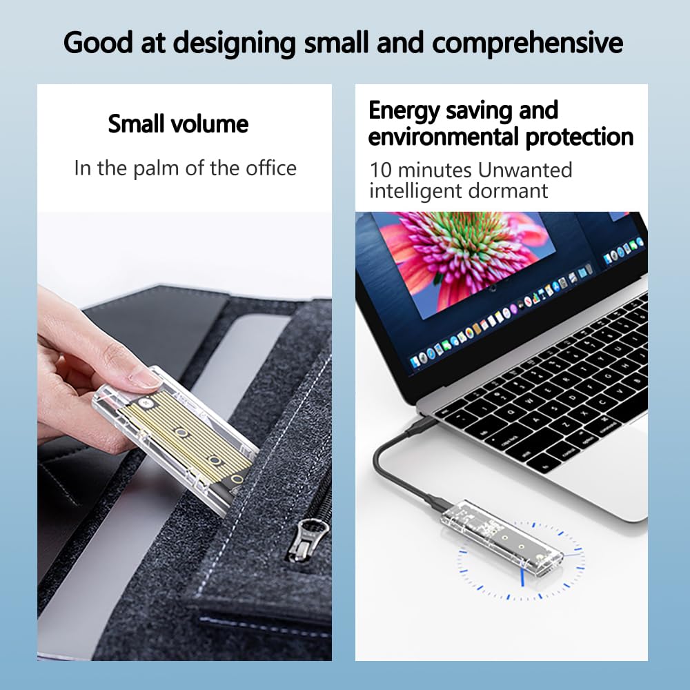 Boîtier SSD M.2 NVMe USB 3.1 USB-C Adaptateur pour M.2 PCIe NVMe M-Key 2230/2242/2260/2280