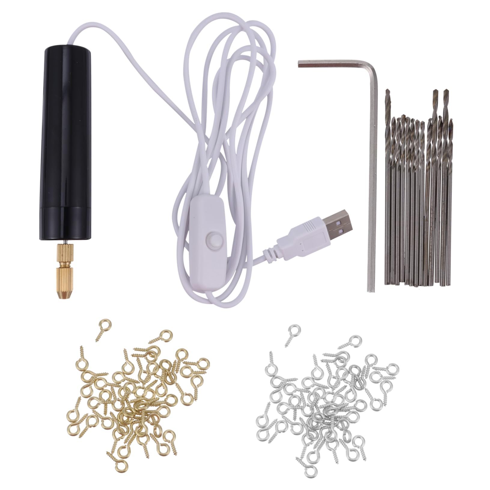 Mipcase 3sets Mini Electric Drill for Crafts Cordless Rotary Tool Charging Power Hand Tool Small Drill Punch for Jewelry Making 115pcs*3