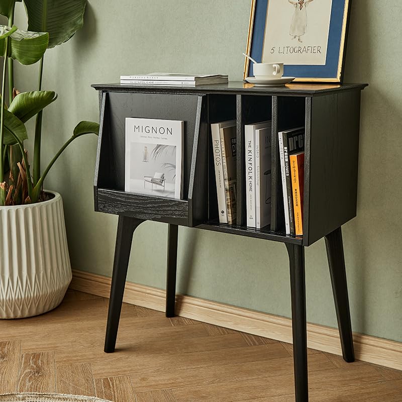 Custodia per CD Libreria in legno massello scaffale portariviste moderno semplice portaoggetti portadischi porta giradischi mobiletto laterale del soggiorno Portadischi