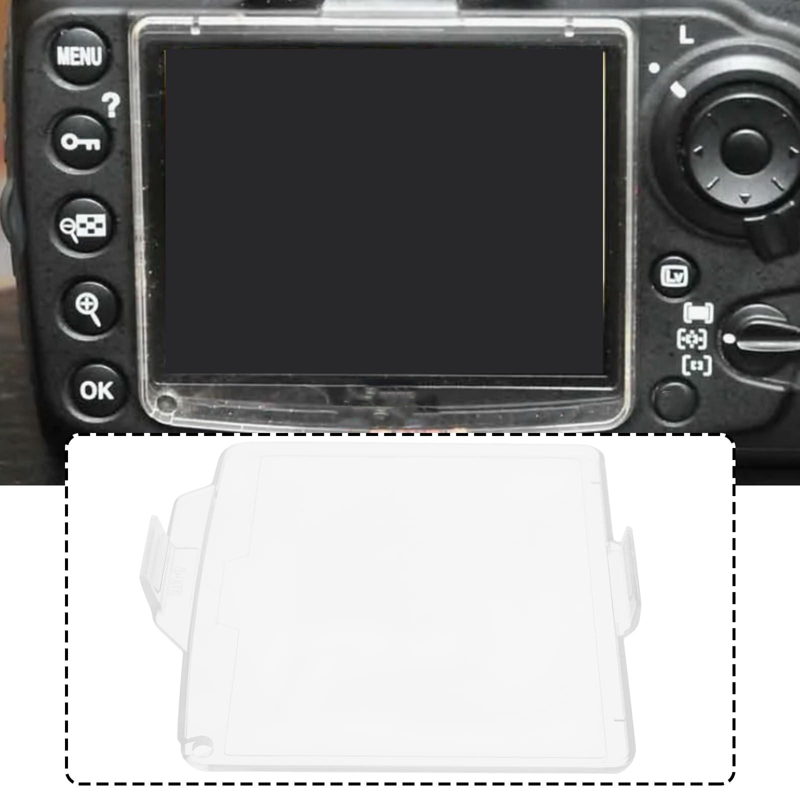 2 szt. przezroczystych plastikowych ochraniaczy ekranu LCD BM-8 kompatybilne z aparatami Nikon D300