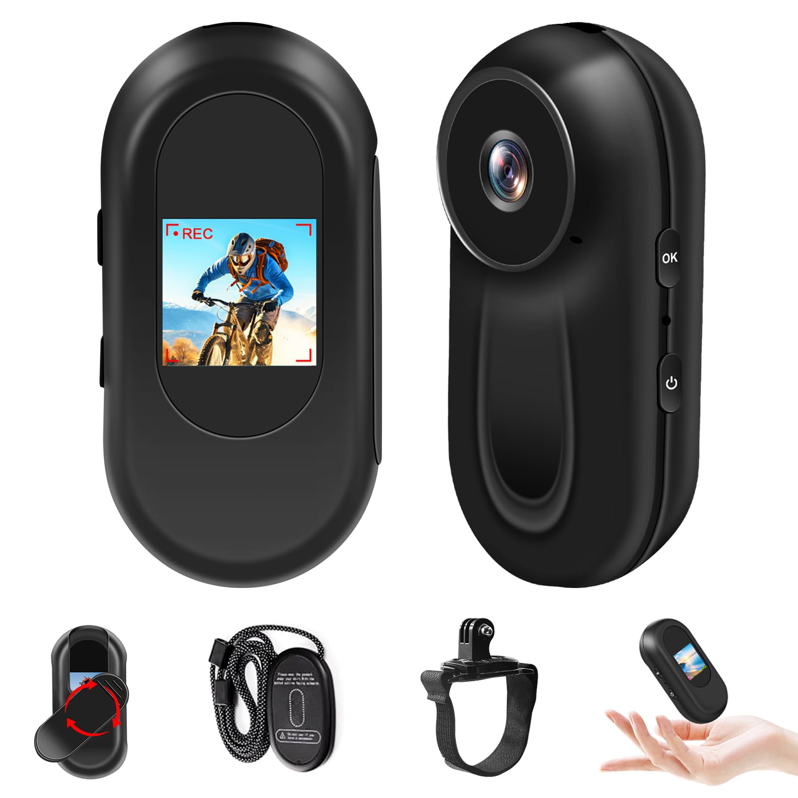 Videocamera Sportiva 12Mp Full HD con Schermo da 2.0 Pollici, Impermeabile fino a 30M/98Ft, con Kit di Accessori per l'Installazione