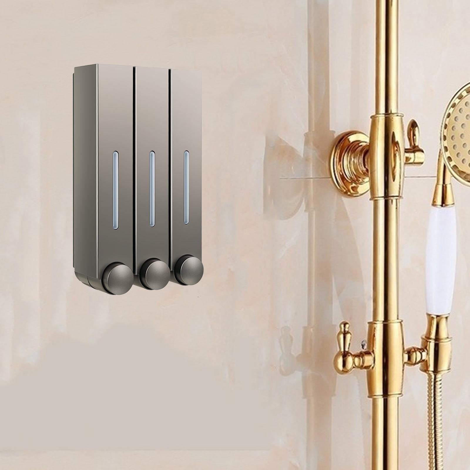 Dispensador de Jabón de Plástico para Montaje en Pared con Depósito, Ventana de Visualización. Ideal para Oficinas, Restaurantes, Aseos Y Baño,