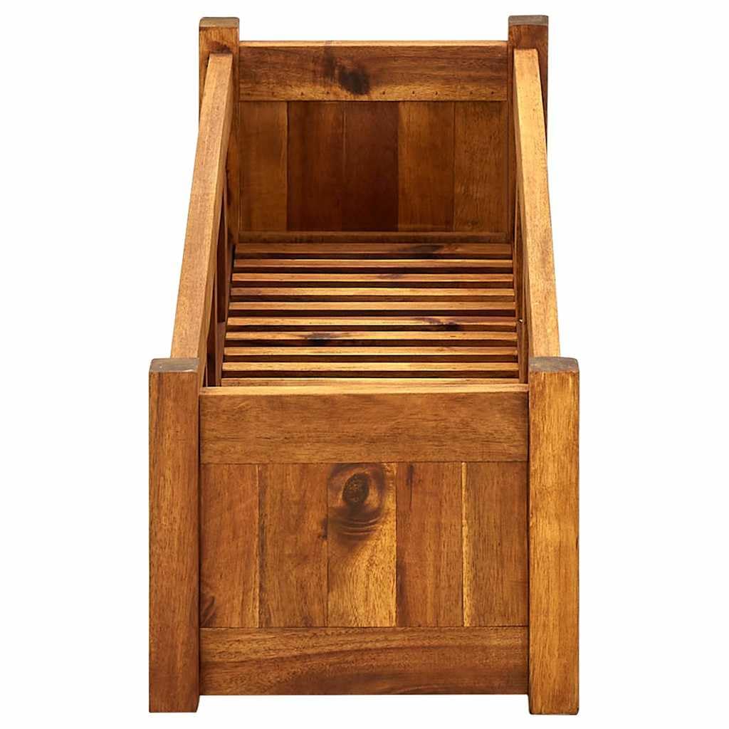 vidaXL Letto Rialzato da Giardino Marrone Vaso Fioriera Cassetta Piante Giardinaggio Portafiori Aperto Fioriera Balcone Terrazzi Legno Acacia