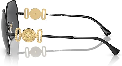 Miniatura 5 de Versace Gafas de sol para mujer marco dorado lentes gris oscuro 2283in