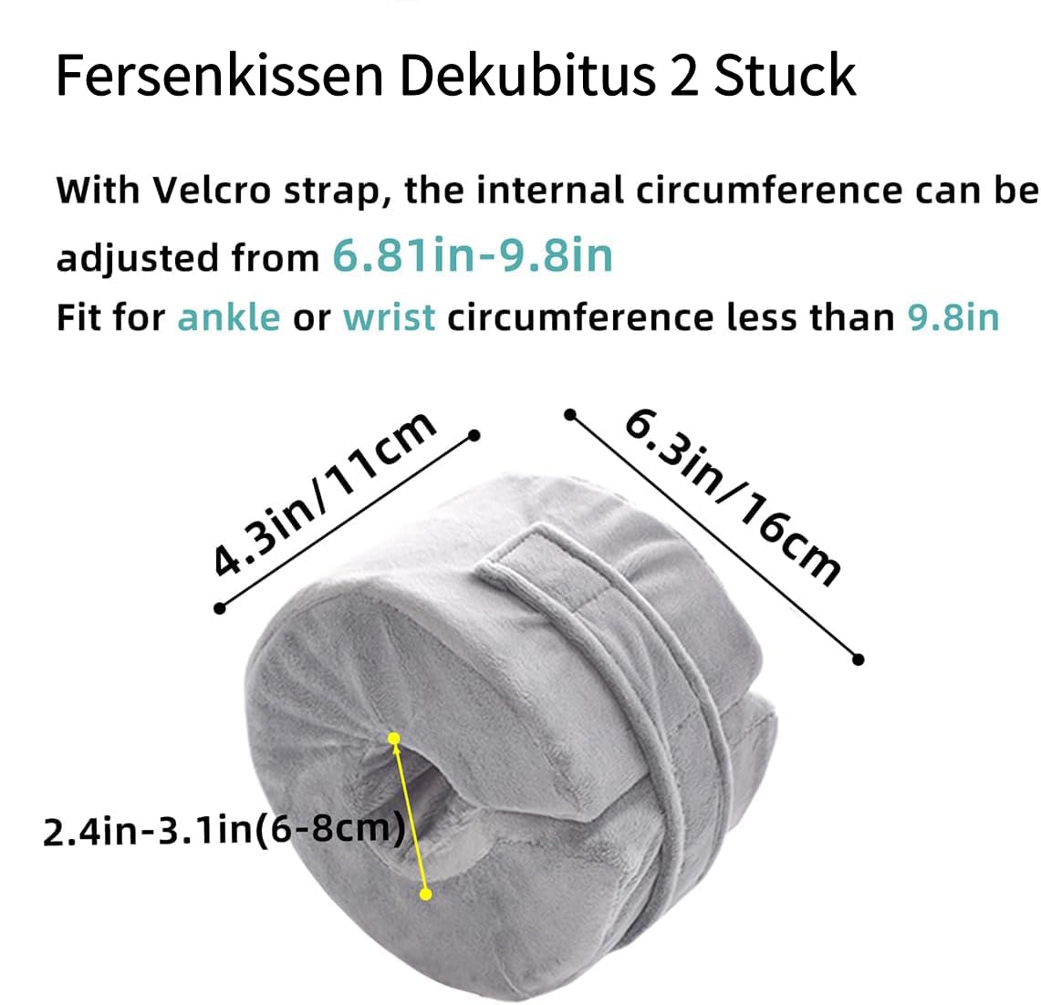 2pcs Piede Elevando Cuscino Protezione della Caviglia Supporto del Piede Cuscino Per Piaghe da Decubito Cuscino Dell'ulcera Cuscino del Piede Cuscino Dell'elevatore Cuscino del Tallone Grigio