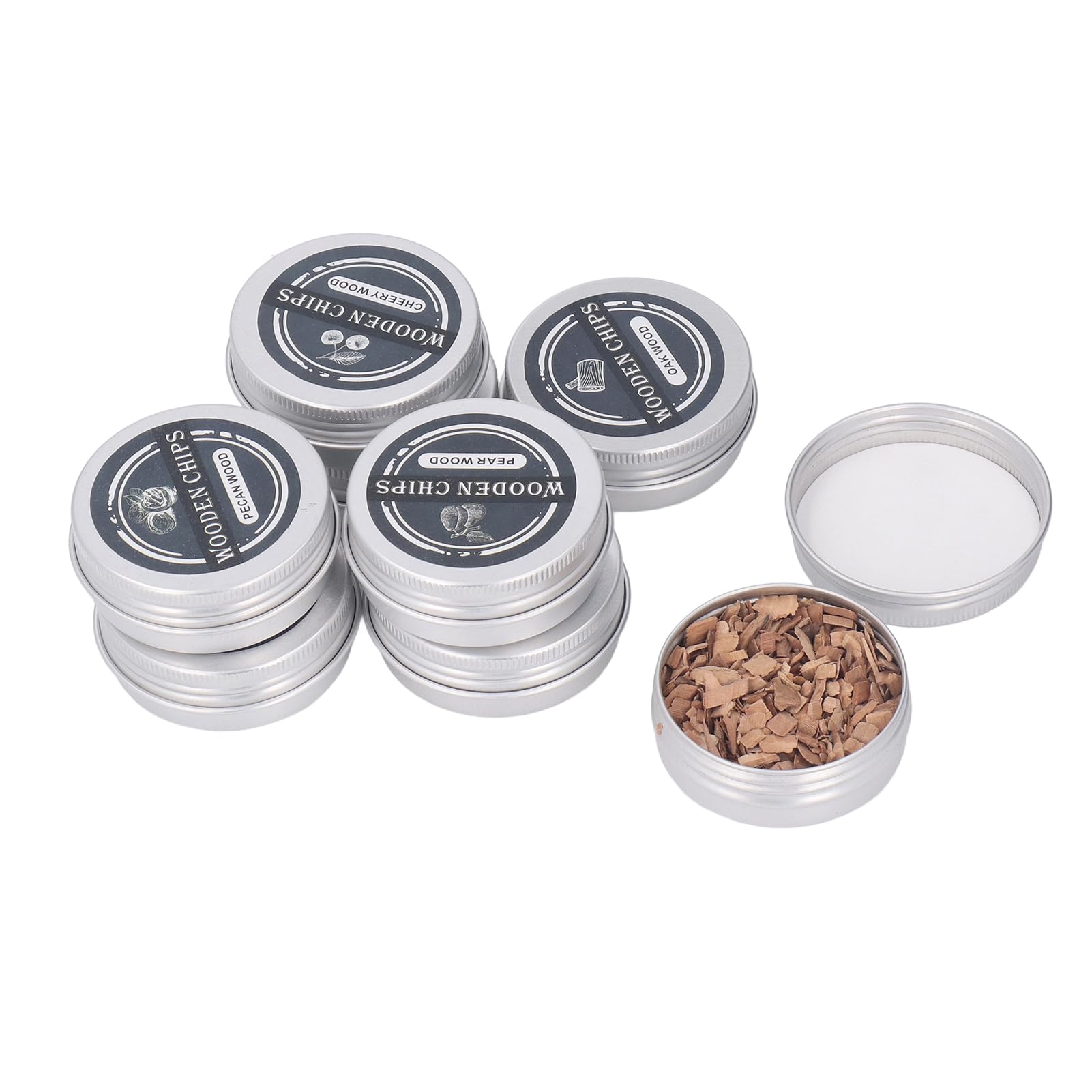 Dpofirs Smoking Wood Chips 8 Flavours Natural Wood Set Including Apple Oak Beech Hickory Cherry Pear Mesquite Walnut