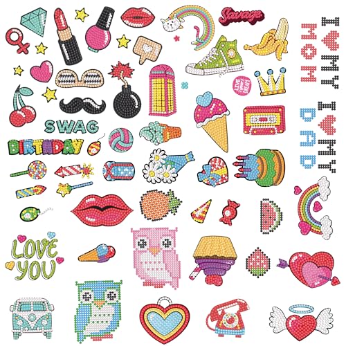 Labeol Diamond Art Kits for Kids Boys and Girls Ages 6-8-10-12 Easy to DIY Creative Diamond Art Sticker Craft by Numbers Kits for Kids and Adult Beginners (Party)