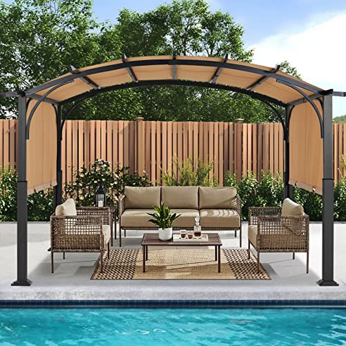 ABCCANOPY 10'×12' Arched Patio Gazebo with Retractable Sun Shade