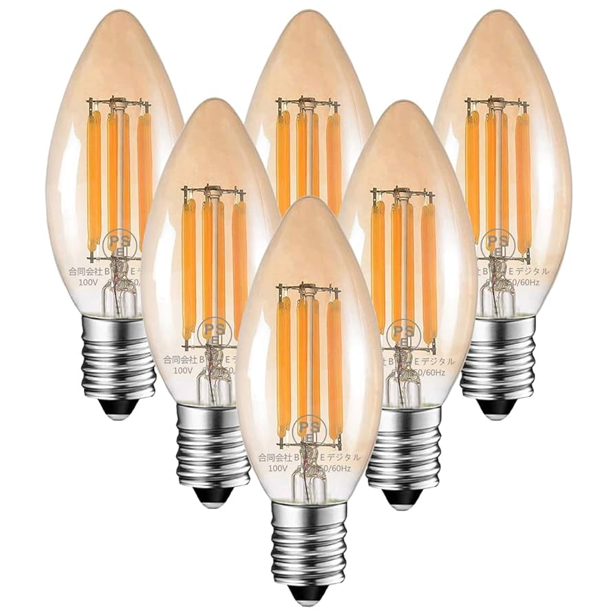 E17 C35 6W エジソン東京　LEDフィラメント電球　8個セット Amazon | C35 シャンデリア電球 60W形相当 E17口金 LED エンジン