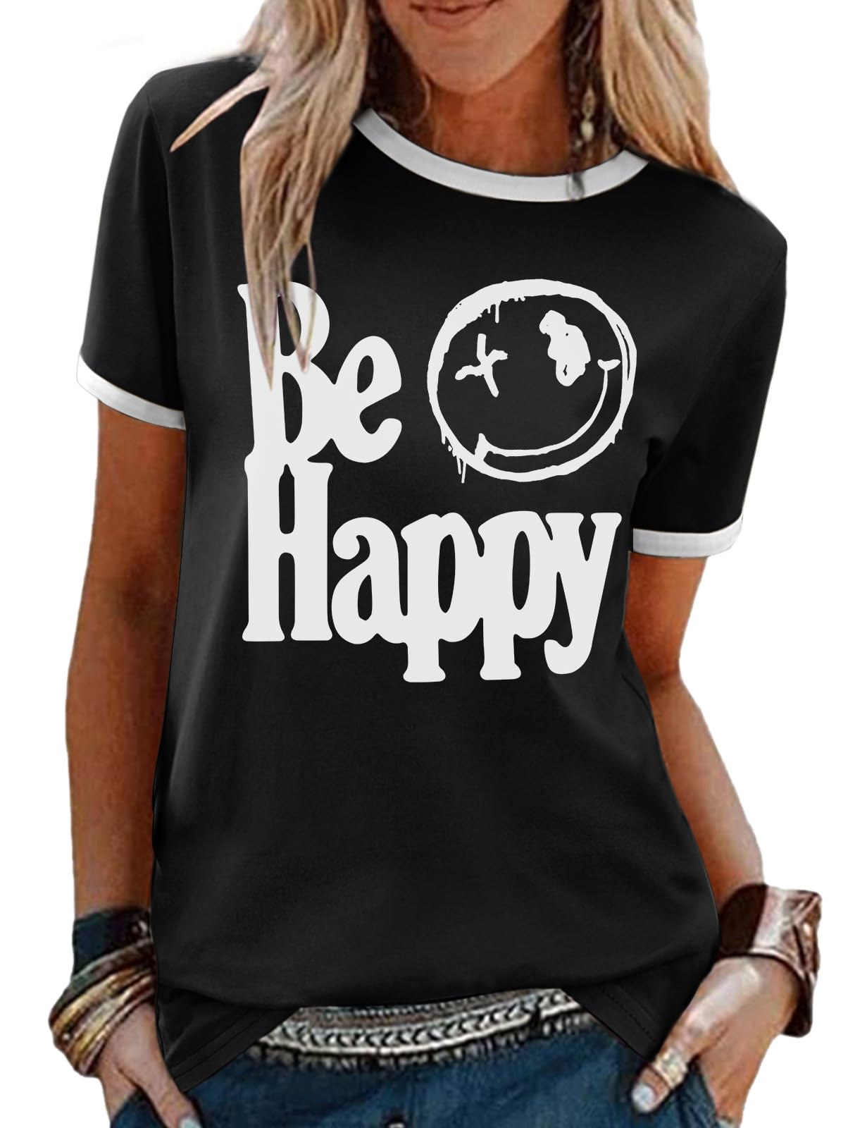 heekpek Damen Tshirt Oversize T Shirt Baumwolle Kurzarm Longshirt Sommer Oberteile Graphic Tee Lang Bluse Tunika Tops für Teenager Mädchen Locker Basic T-Shirt
