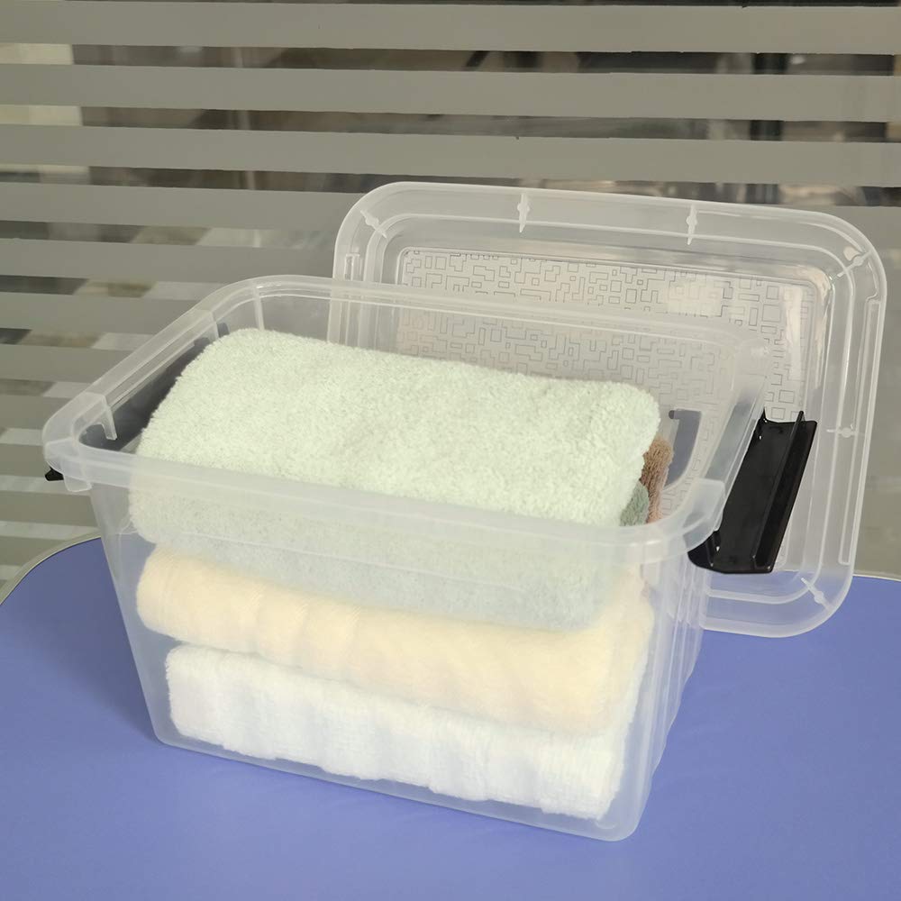 Asking 6 L Aufbewahrungsbox mit Deckel, Durchsichtige Aufbewahrungsboxen mit Deckel, Aufbewahrungsboxen Plasti, 6 Stück
