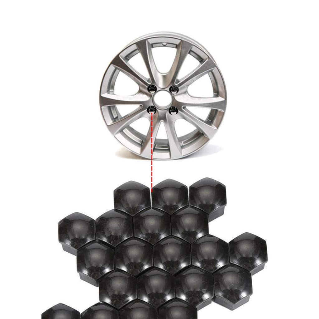 Ymiko Set Da 20 Copridadi Ruota Da 17mm, Universali, Con Coperture Antifurto E Strumento Di Rimozione, Grigio