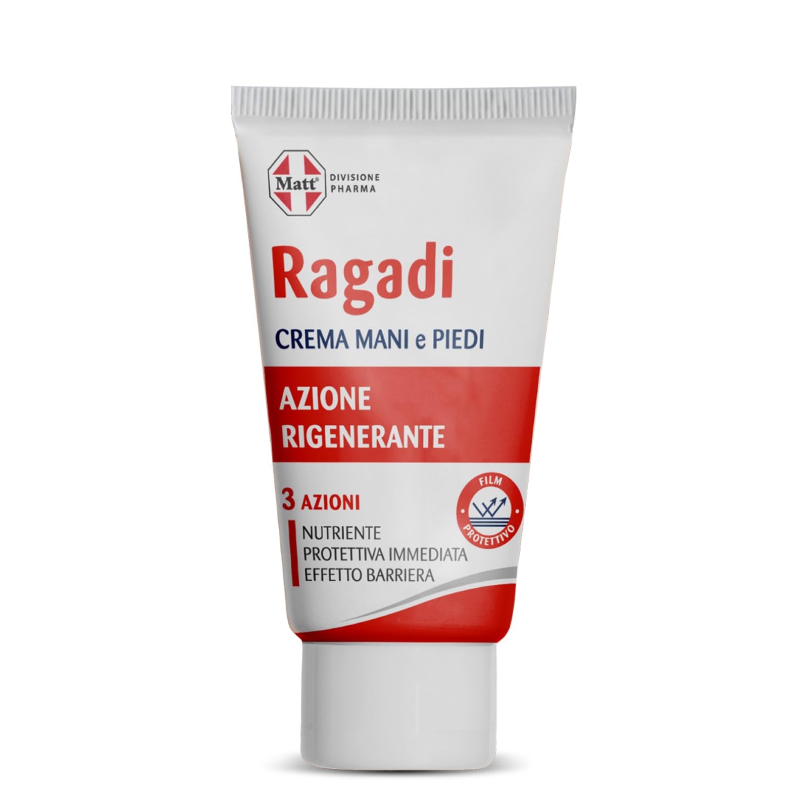 Matt, Ragadi Crema Mani e Piedi, Azione Rigenerante, Nutriente, Protettiva, Effetto Barriera, Ricca di Attivi e Oli Vegetali, Ideale per Prevenire Screpolature e Ragadi, 75 ml