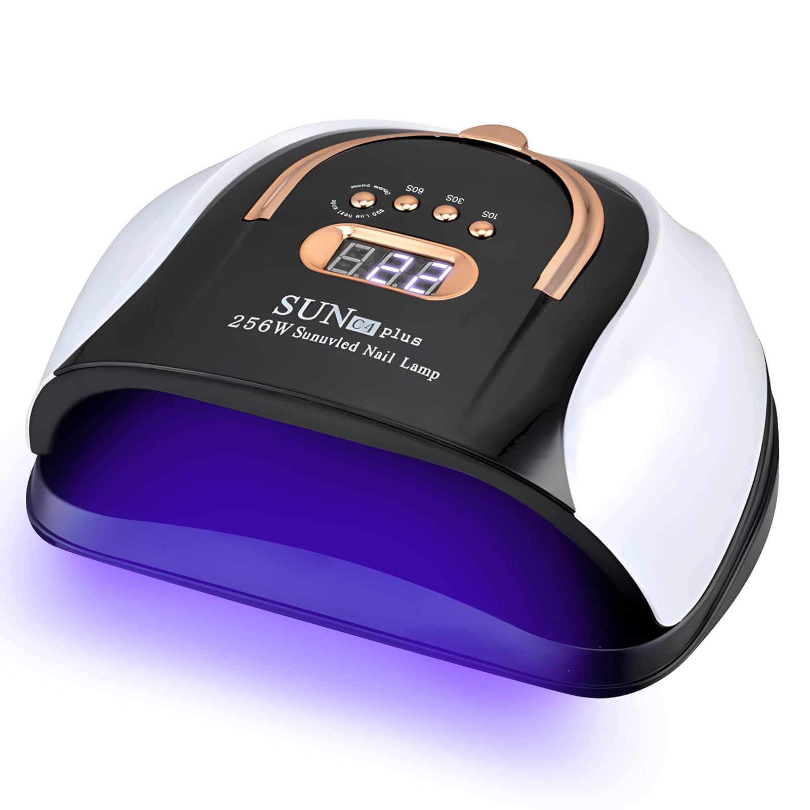 256W Lampada Profesional Unghie LED UV, Asciugatrice per Gel con 4 Impostazioni Timer e Sensore Automatico, Asciuga Smalto con 57 Perline Luminose & Display LCD per Manicure e Pedicure