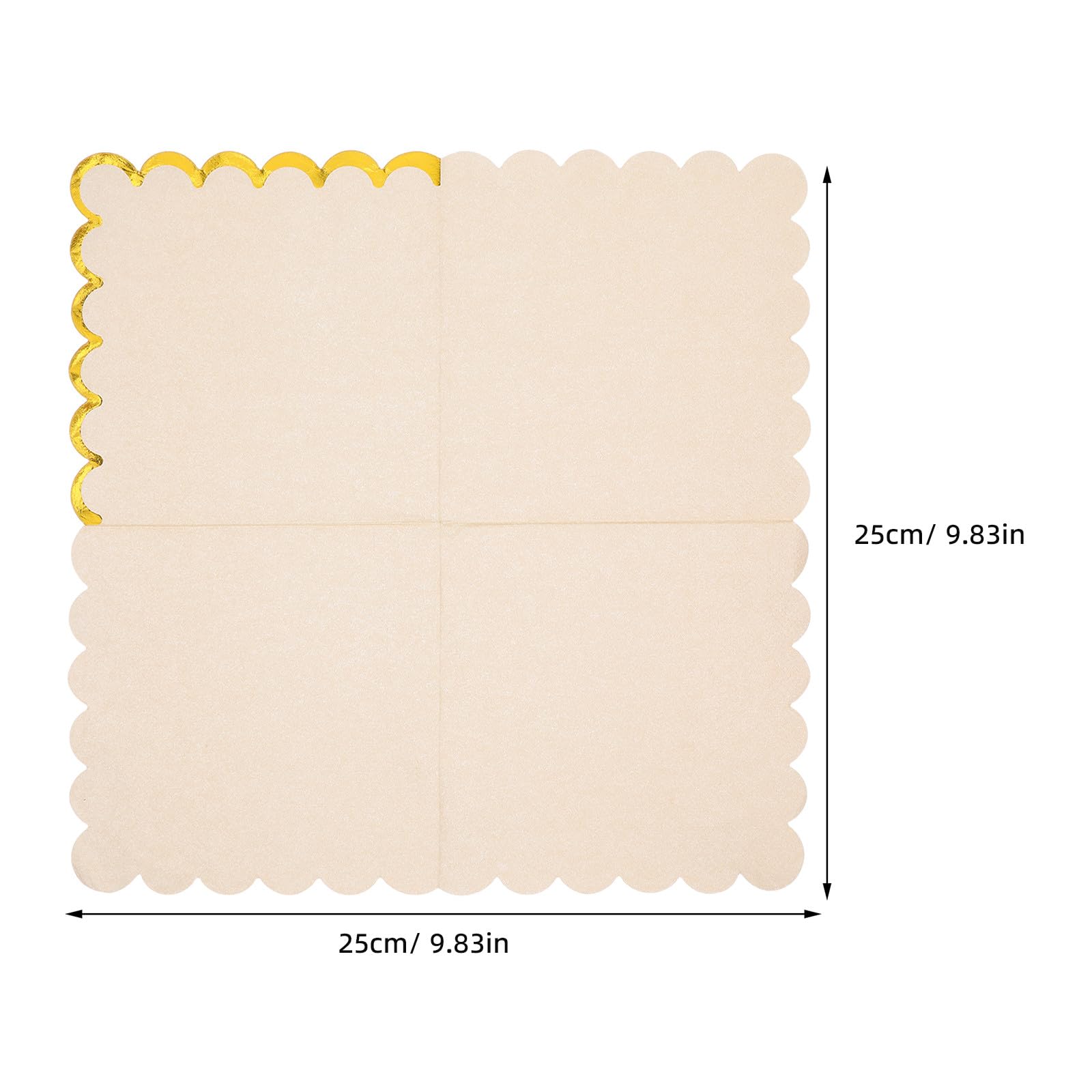 Zerodeko 160 tovaglioli di carta con bordo smerlato e lamina dorata,