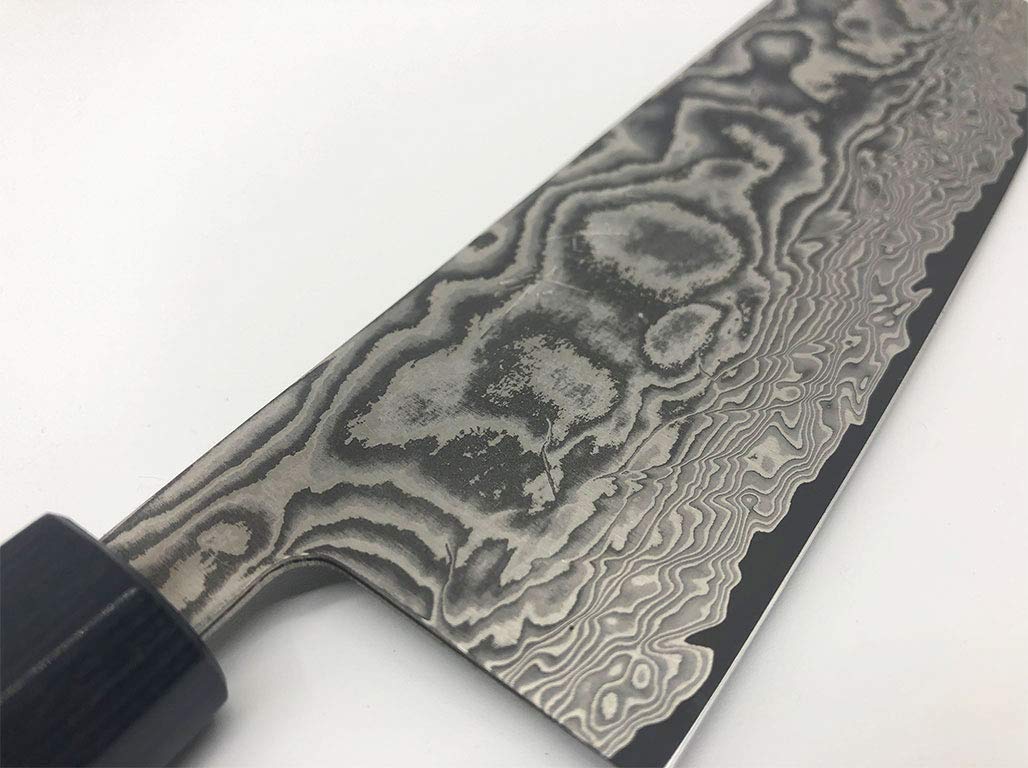 佐治作 VG10 ダマスカス鋼 菜切包丁 170mm 黒仕上げ 佐治作 VG10