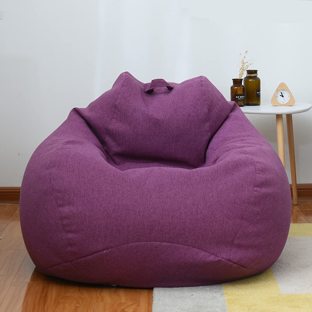 Highdi Bean Bag No Filler, Gaming Beanbag Chair Cover for Adult Kids Without Filling Highback Comfortable Lazy Sofa Beanbag Soft Toy Storage Bean Bag Seat for Indoor (80x90cm,Purple)