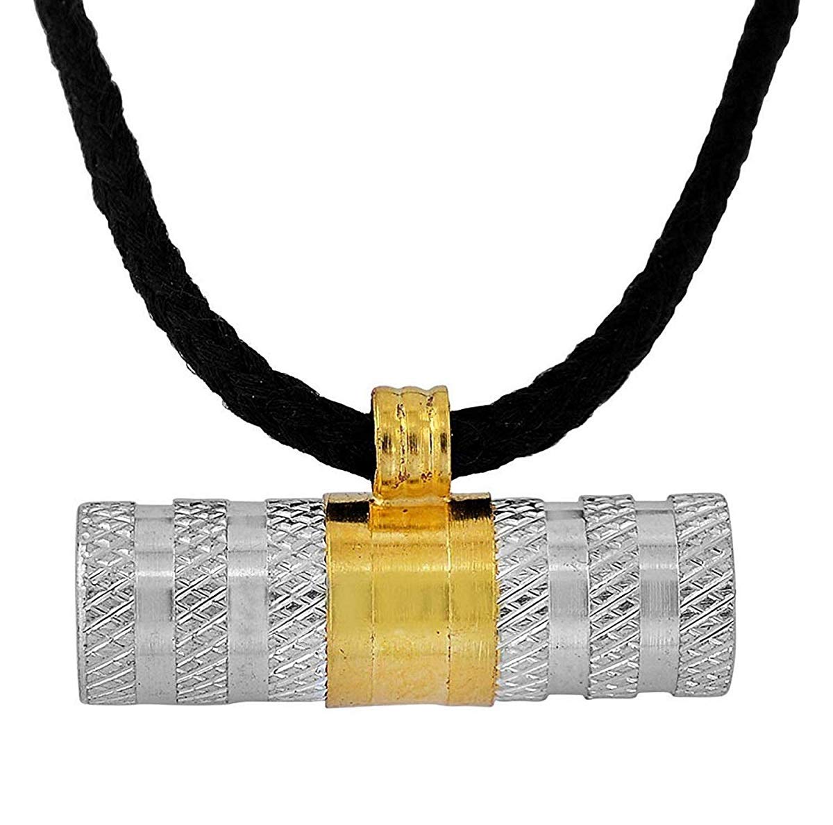 Two Colour Tone Gold Silver Openable Drum Shape Good Luck Tabeez Taviz With Black Thread Pendant Locket For Unisex-image-35