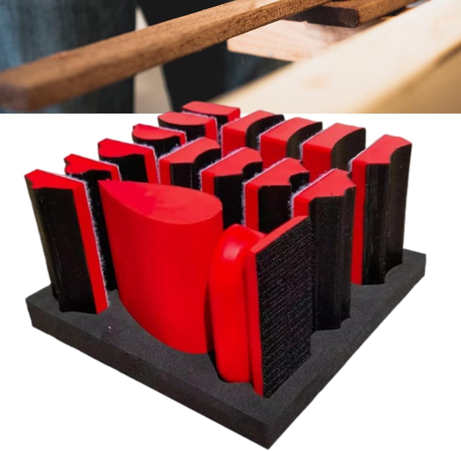 Hand Sanding Block Set Pad Kits Abrasive Chassis for Sand Wood Furniture Auto Paint Bendable Sanding Accessories