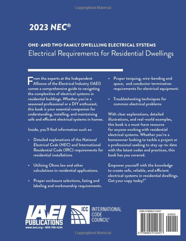 One- and Two-Family Dwelling Residential Electrical Systems, NEC-2023: 12th Edition image 3