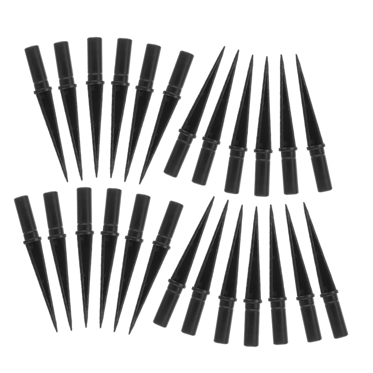 HYTROVE 25pcs Ground Stake Plastic Weatherproof Stakes for Landscape Light Outdoor Lighting Accessories Black Connector for Walkways and Holidays