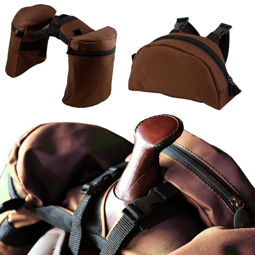Bolsa De Sillín De Caballo Endurance, Alforja De Caballo Compacta, Bolsa De Sillín De Cuerno Duradera, Práctico Bolsillo con Pommel para Montar a Larga Distancia