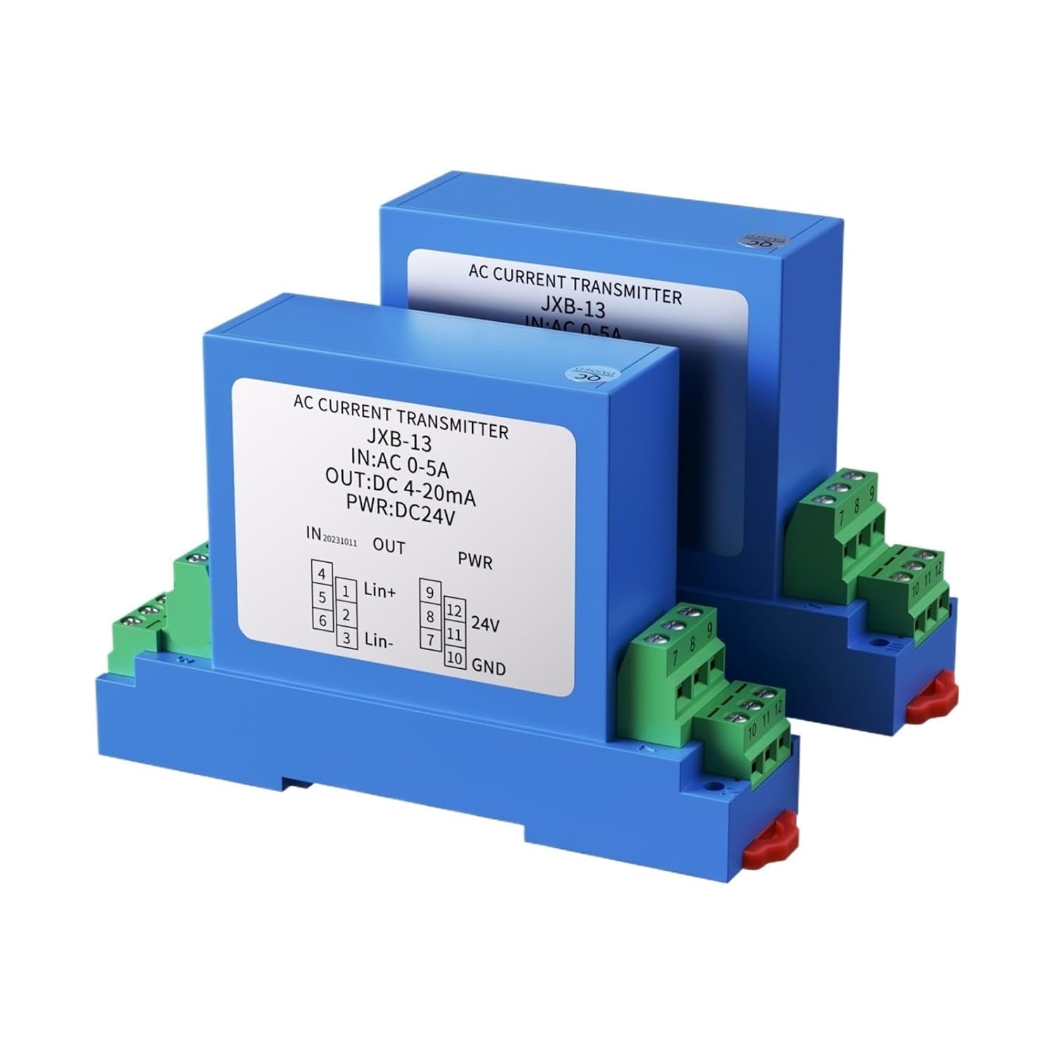 35mm Din Rail Hall Transmitter Voltage Dc0-5v 0-20v 0-100v 0-500v Hall Voltage Signal Converter