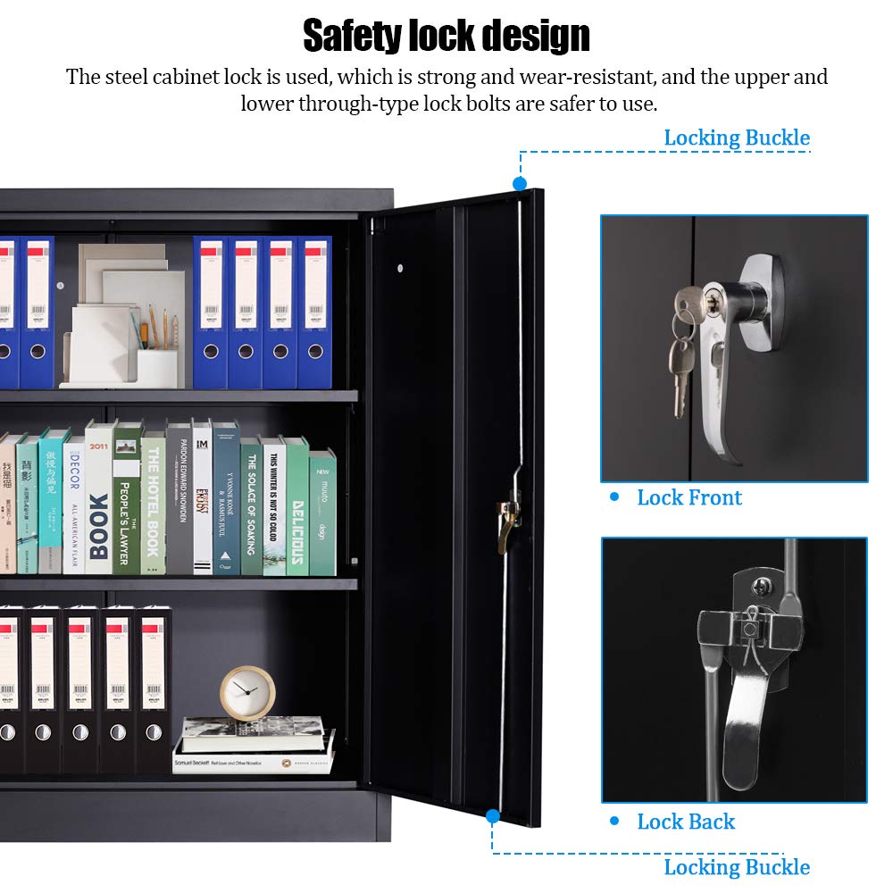 Metal Storage Fohufo Lockable Steel Storage with Doors