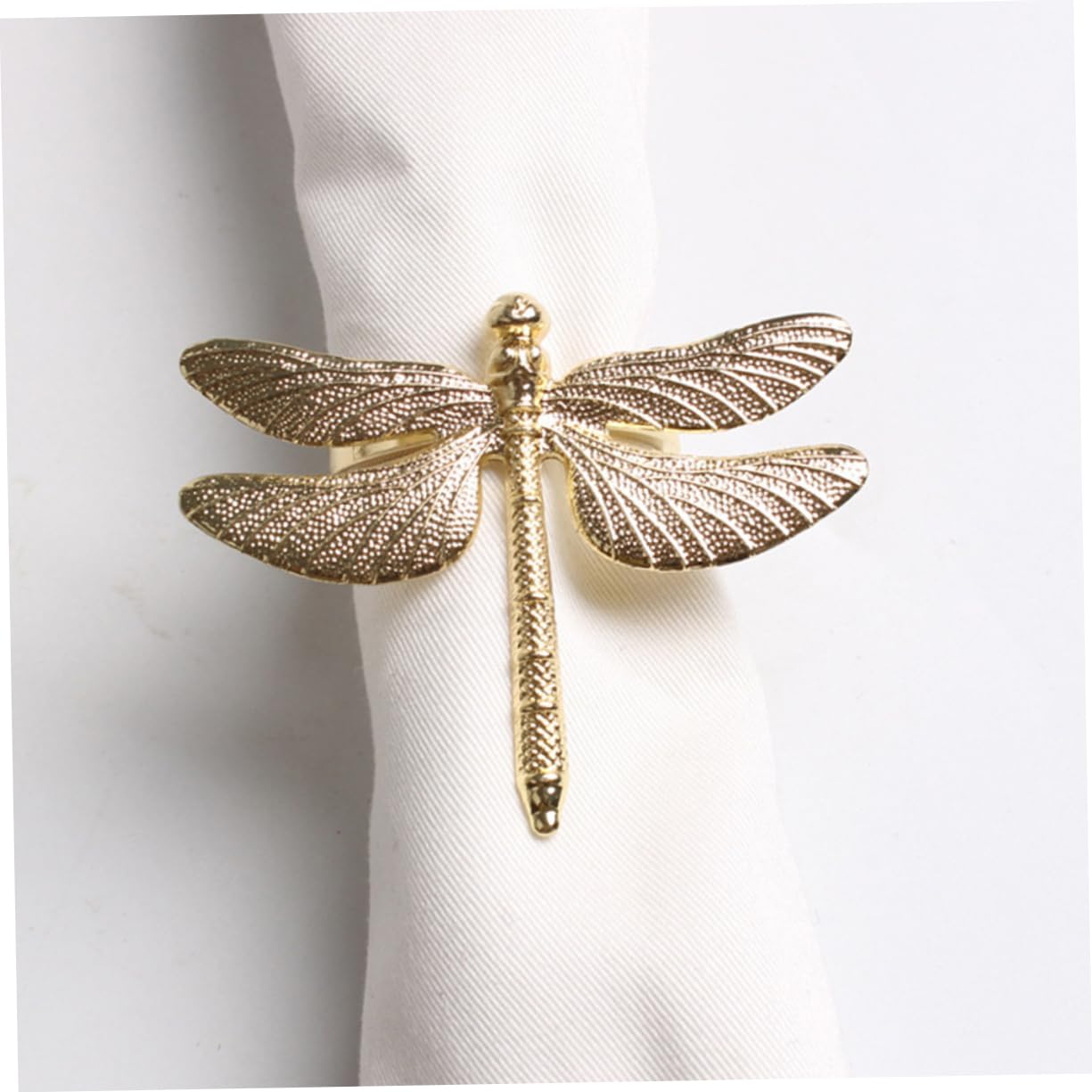 IMIKEYA 4 Sätze Libelle Serviettenringe Dekoration Weihnachten Weinachtsdeko Weihnachtdeko Tischschmuck Tischserviettenringe Libellen-esszimmerdekorationen Zinklegierung Golden 6 Stück * 4