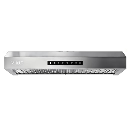 Under Cabinet Range Hood 30 Inch,Range Hood 900-CFM,1.5 Sones Quiet Dual Turbine Motor,Stainless Steel Vent Hood with 3 Speed Exhaust Fan,Safe Baffle Filters for Kitchen Stove