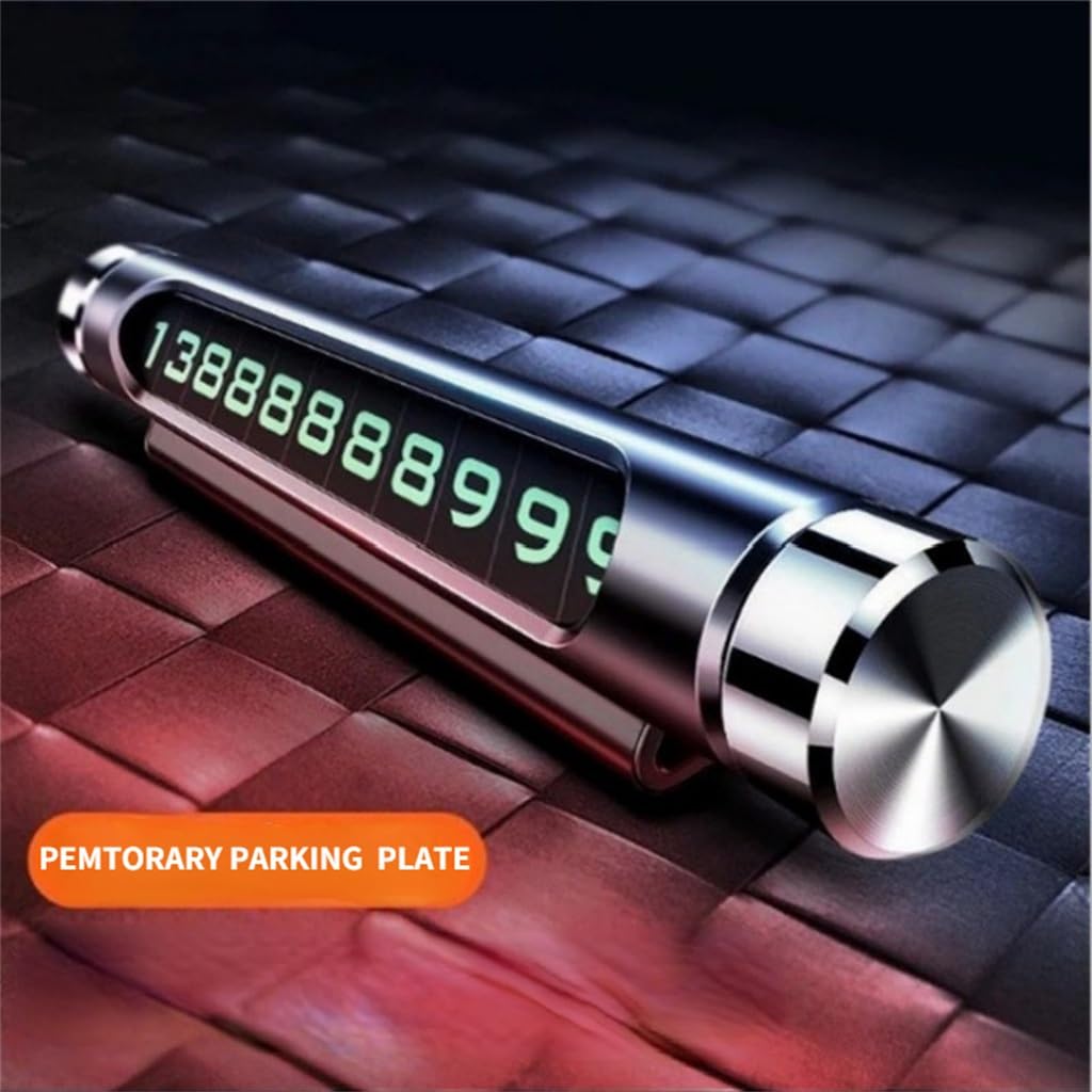 Tarjeta De Estacionamiento Temporal Universal Rotate Rotate Número De Teléfono Pegatinas De Aluminio Patinas Parque(3-Pack)