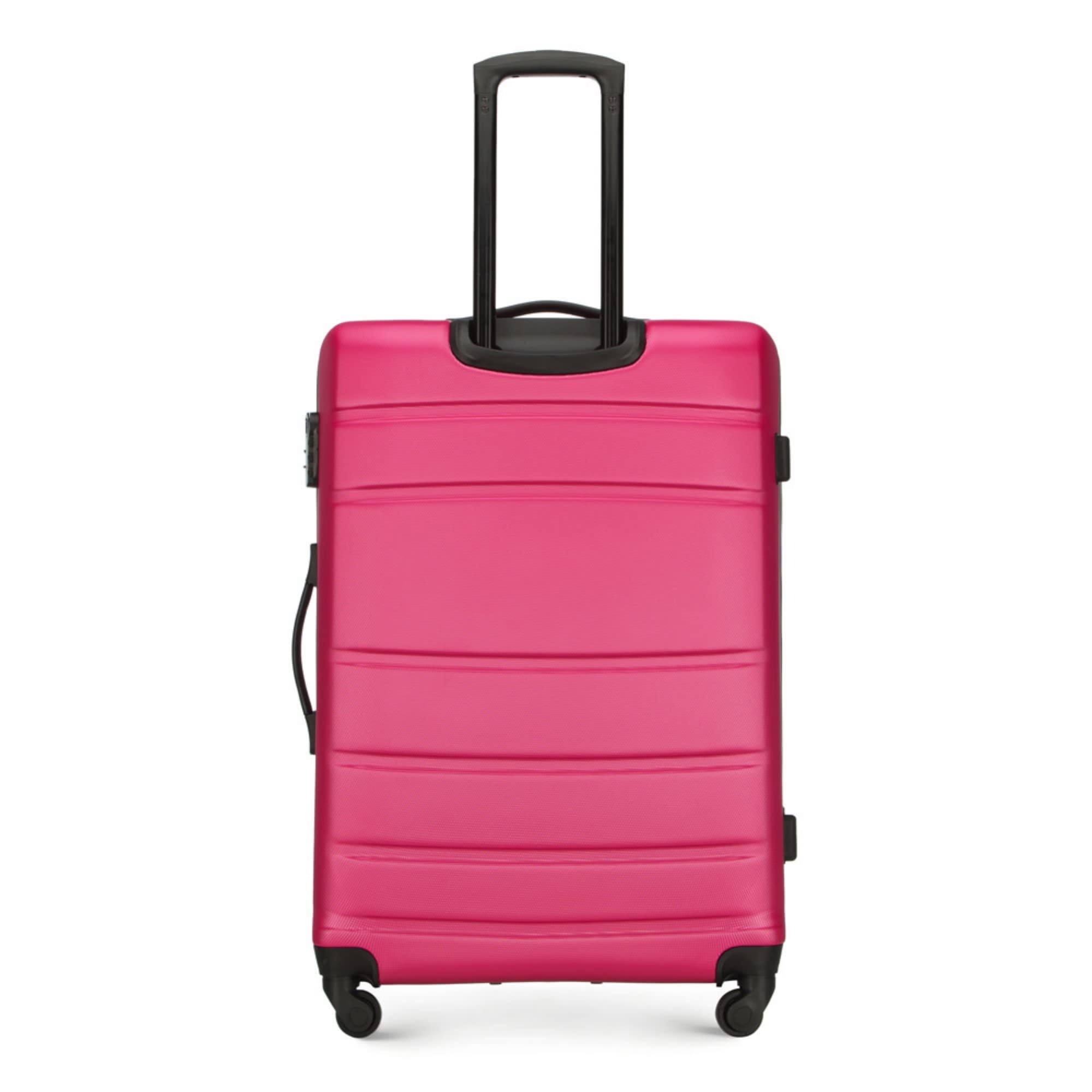 WITTCHEN Valigia da viaggio grande trolley valigia grande valigia check-in guscio rigido in ABS con 4 ruote piroettanti chiusura a combinazione maniglia telescopica Globe Line rosa