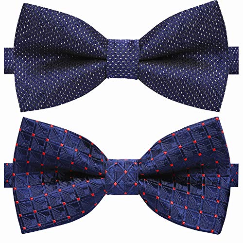 Image of AUSKY 8 PACKS Elegant Adjustable Pre-tied Bow Ties for Men Boys (1&4&5&6&8 Pack for option)