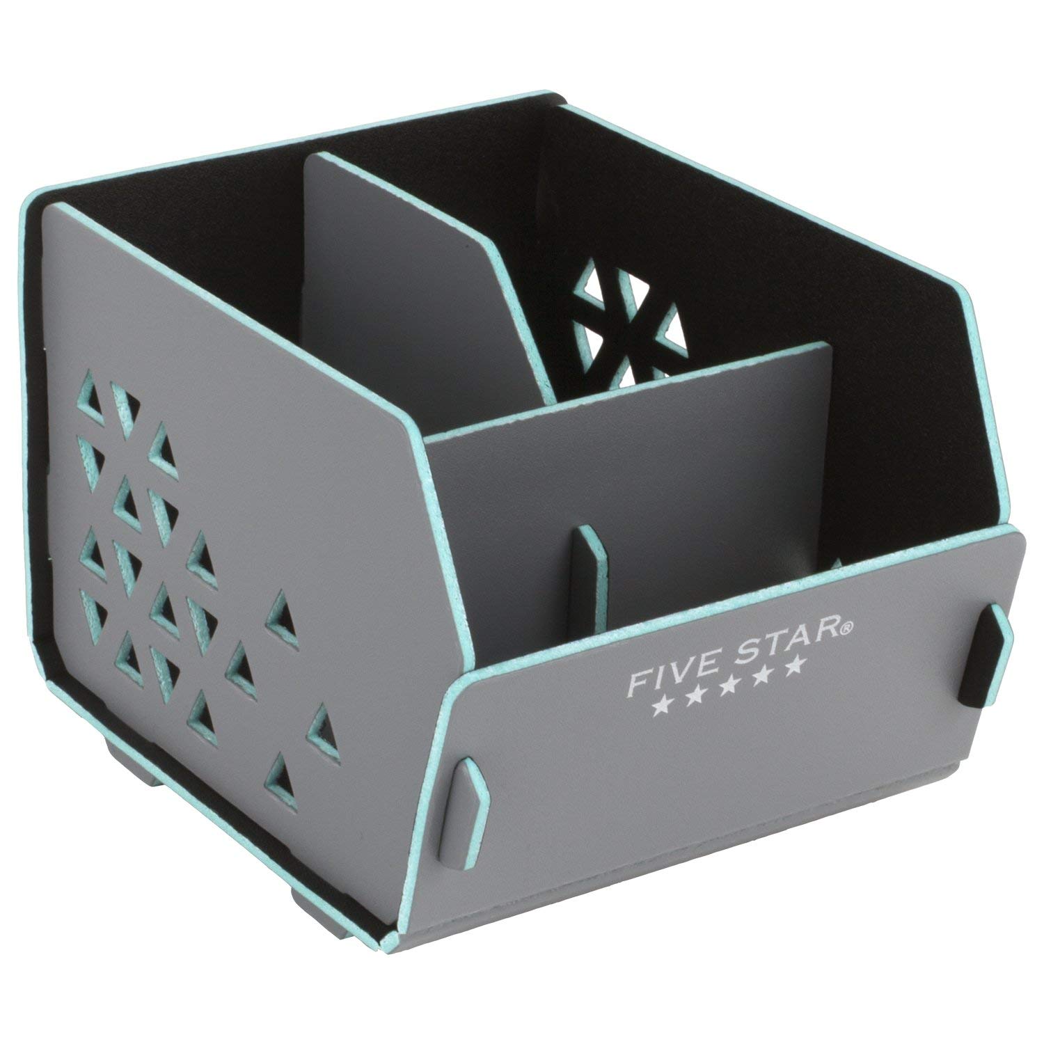 Five Star Desk Organizer, 3 Compartments, Caddy, Gray/Teal (73680)