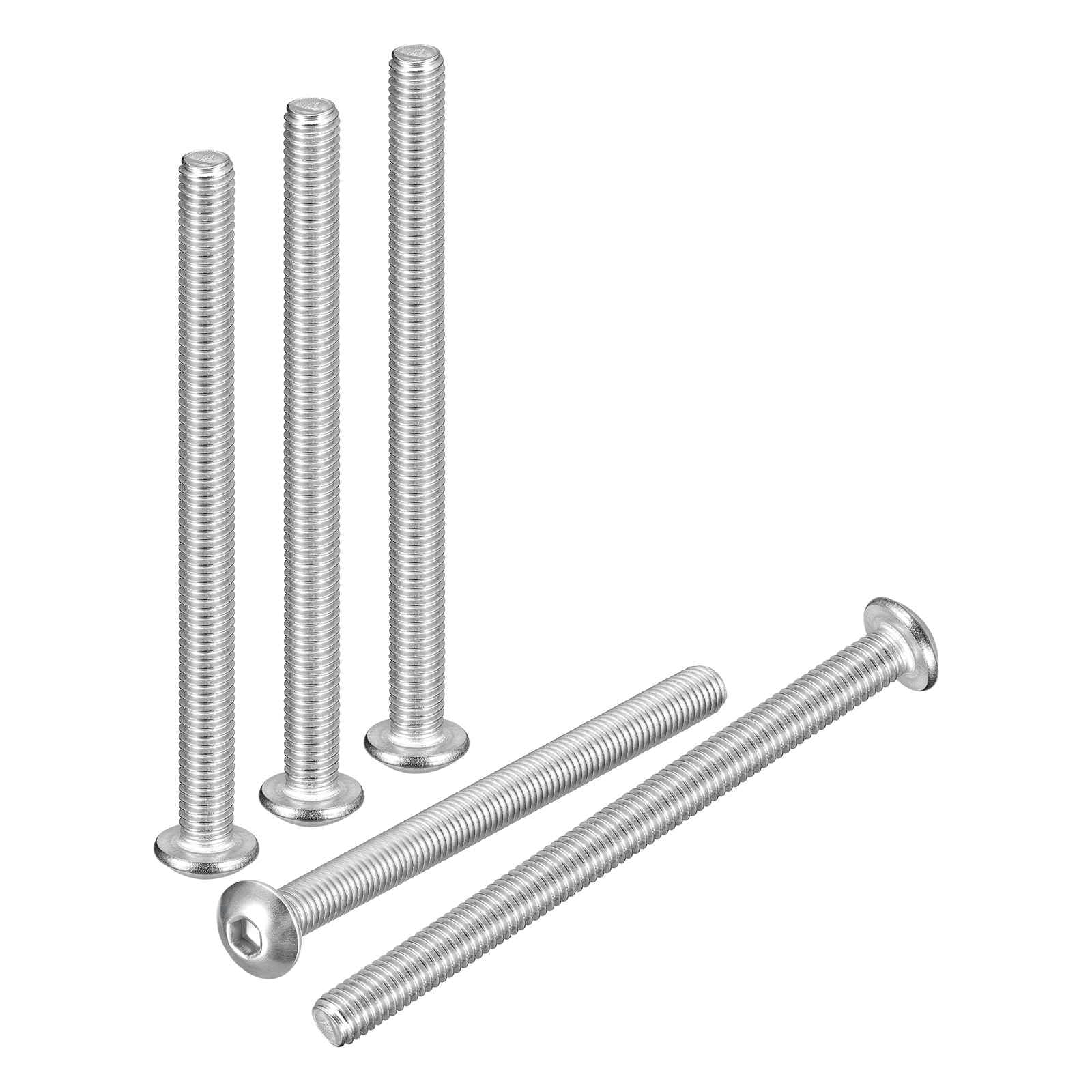 DTGN M5-0.8x65mm Button Head Socket Cap Screws - 25Pack - Good for Road Bicycle, Mountain Bike, Auto, Motorcycle - 304 Stainless Steel Whitewashed - Hex Socket Drive Fasteners — image 1
