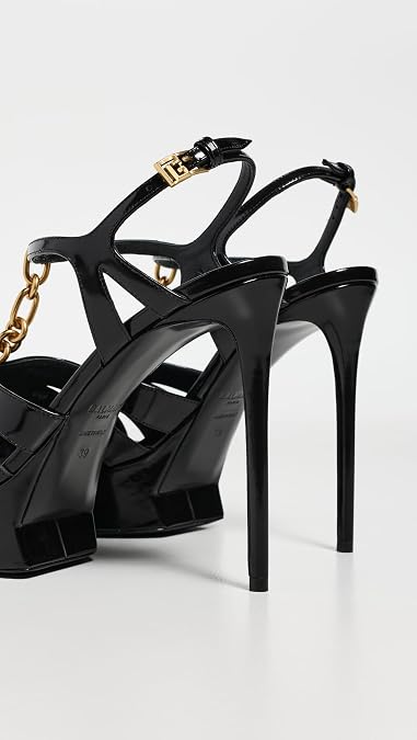 Balmain Women's Sync Platform Sandals In Patent Lambskin