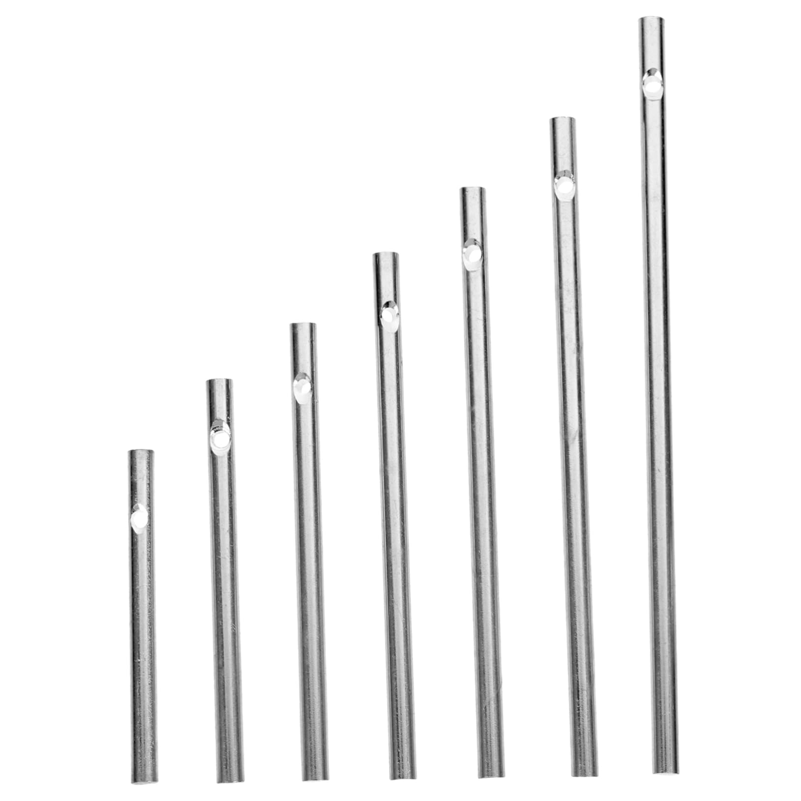 Toddmomy 7pcs Outdoor Aluminum Wind Chime Tubes for DIY Crafting, Decorative Metal Tubes in Silver Colour, to Decorate Patio and Garden with Sturdy Material