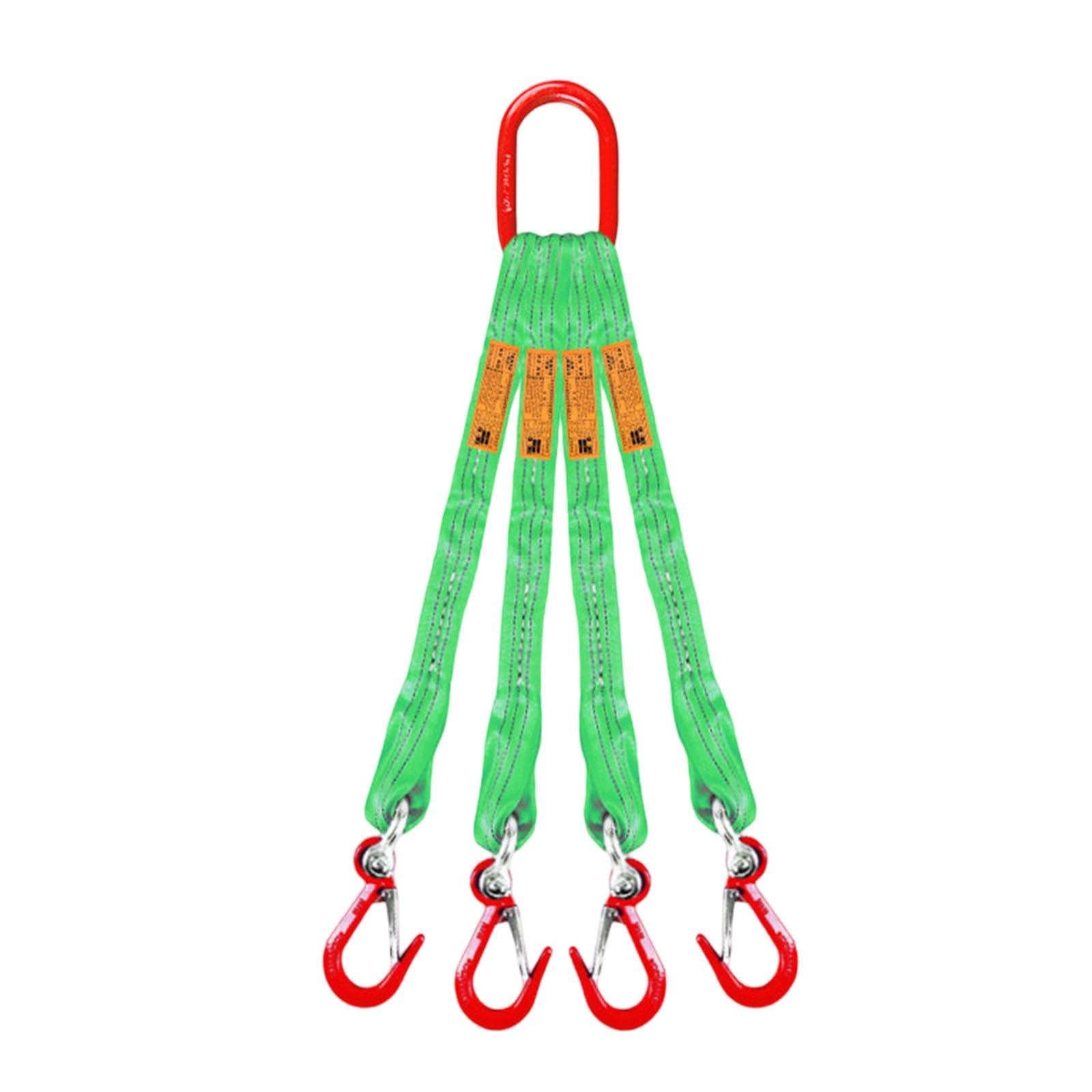 4-Strang-Hebeschlingen mit Haken 5 t Schwerlast-Polyester-Gurtband-Schlingen mit Metallringen 4-Strang-Anschlagmittel für den BAU öffentlicher Einrichtungen(9.84ft/3m)