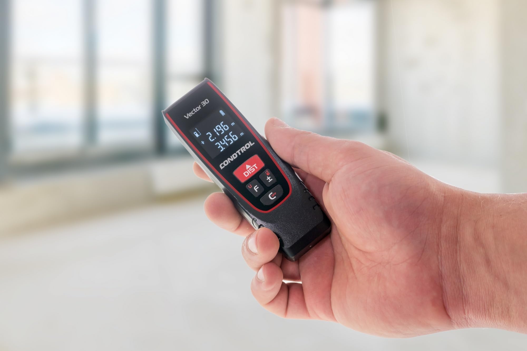 CONDTROL, Vector 30 Rangefinder, Range 0.05 to 30 Meters, Continuous Accurate Measurement, Units m, ft, inch, Red Laser - Image 2