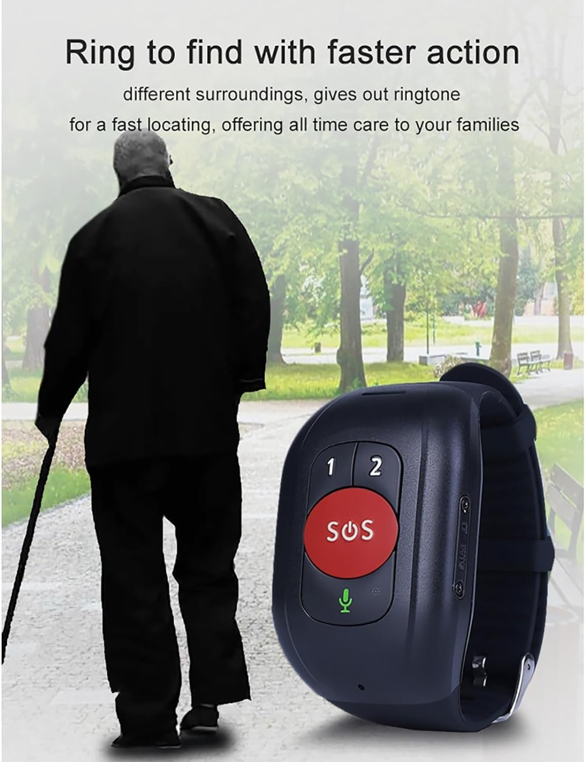 Localizzatore GPS 4G Per Anziani E Demenza, Localizzatore Personale, Braccialetto Anti-smarrimento, Chiamata Rapida, Allarme Caduta, Promemoria Farmaci, Citofono Vocale, Adatto Per Autismo, Bisogni S