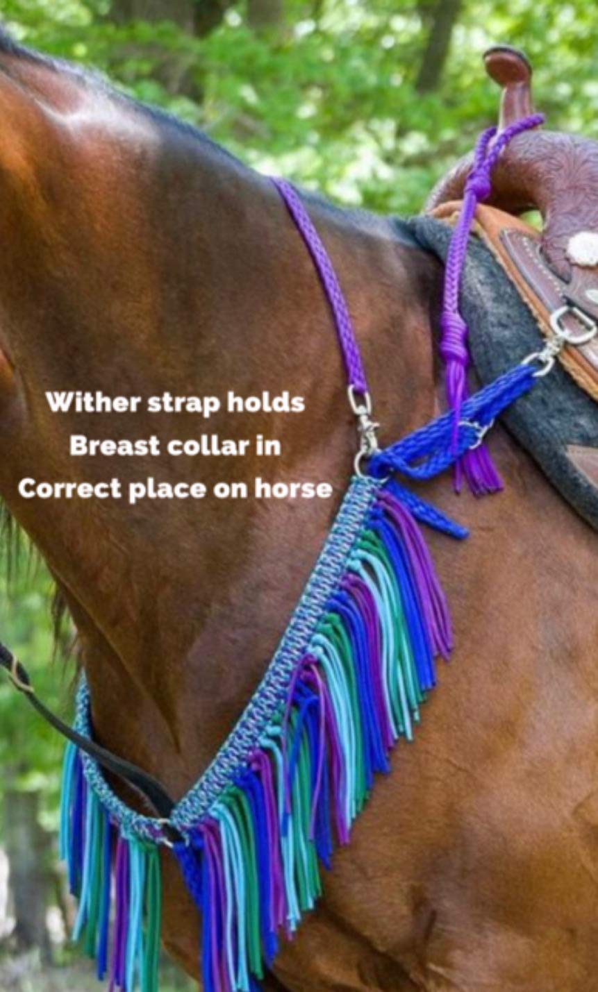 wither strap horse tack royal blue