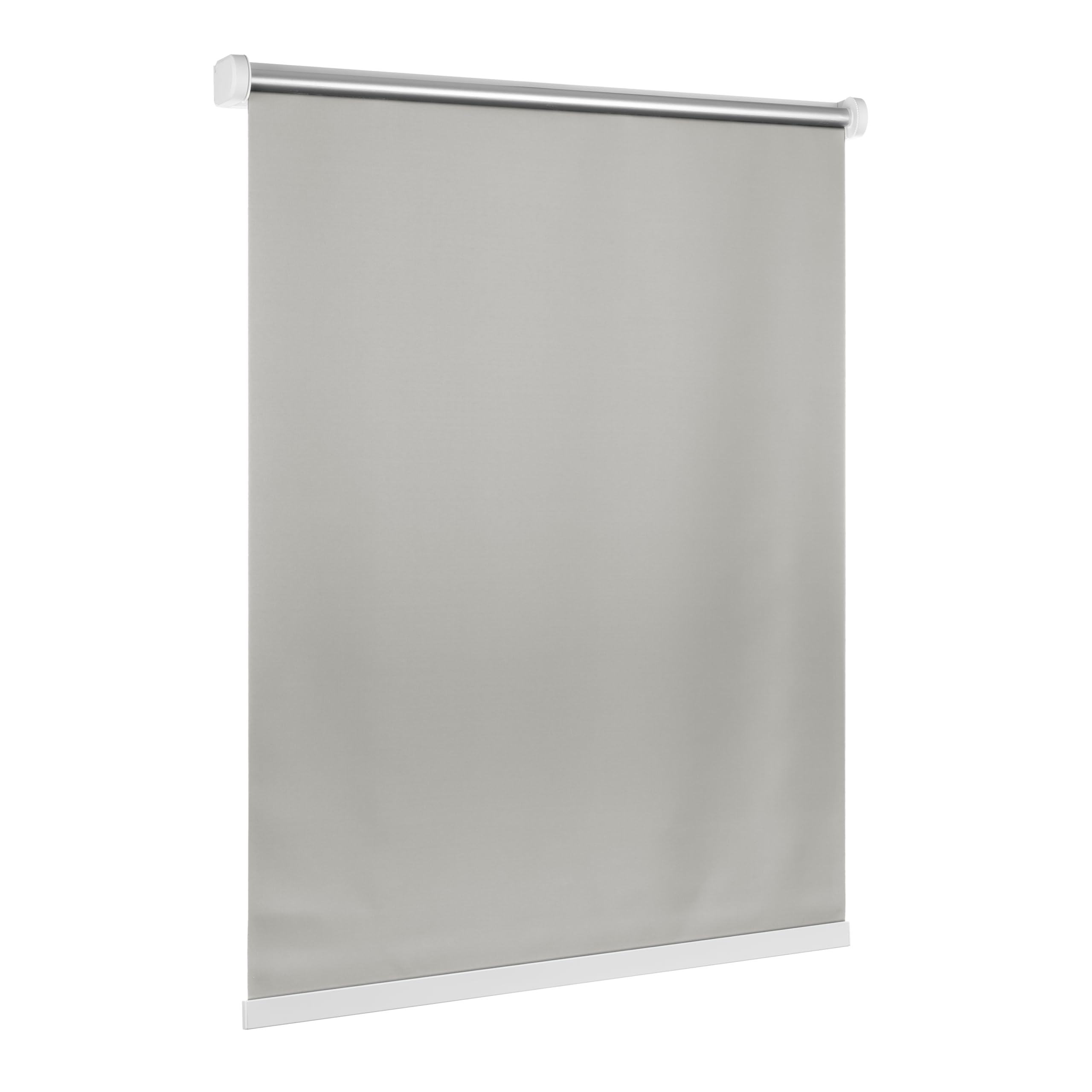 Ventanara® Rollo ohne Bohren schnurlos Springrollo inklusive Klemmträgern (hellgrau (raumverdunkelnd), 110 x 150 cm)