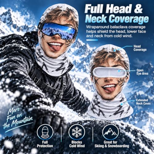 Funny Realistic Face Ski Mask Old Man Ski Mask with 3D Grandpa Print Winter - image 3